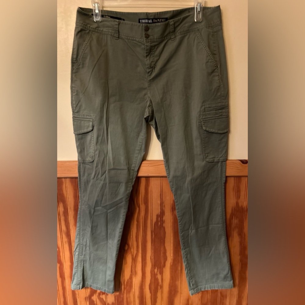 Women’s Tribal Green Celine Skinny Cargo Pants